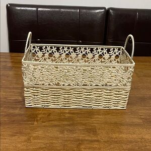 Elegant Cream Woven Basket